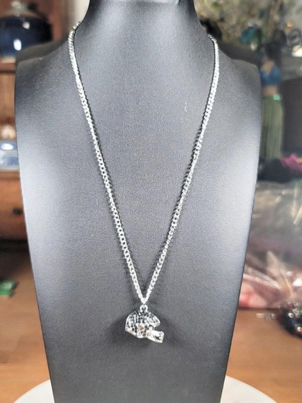 Paparazzi Football Pendant Necklace in Silver